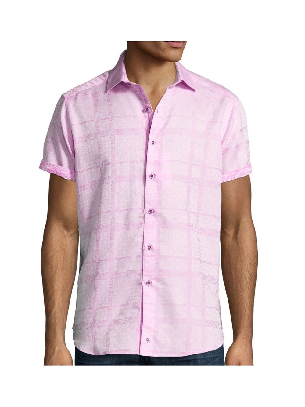 Robert Graham Morley Jacquard Classic Short Sleeve Shirt- NWOT Sz XL